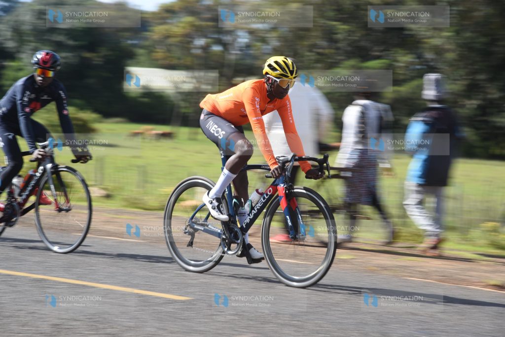 A cyclist, during training at Kaptagat