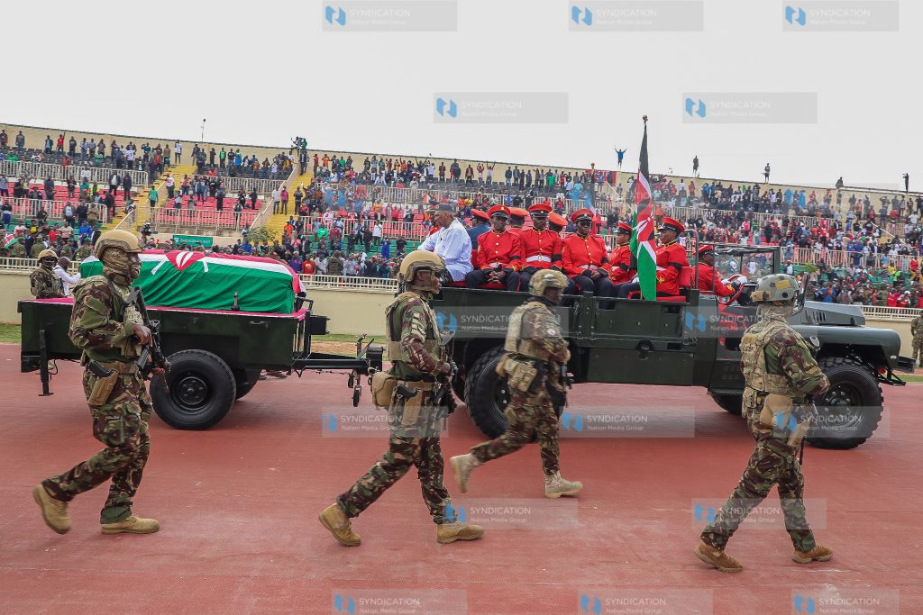 The body of former Prime Minister Raila Odinga