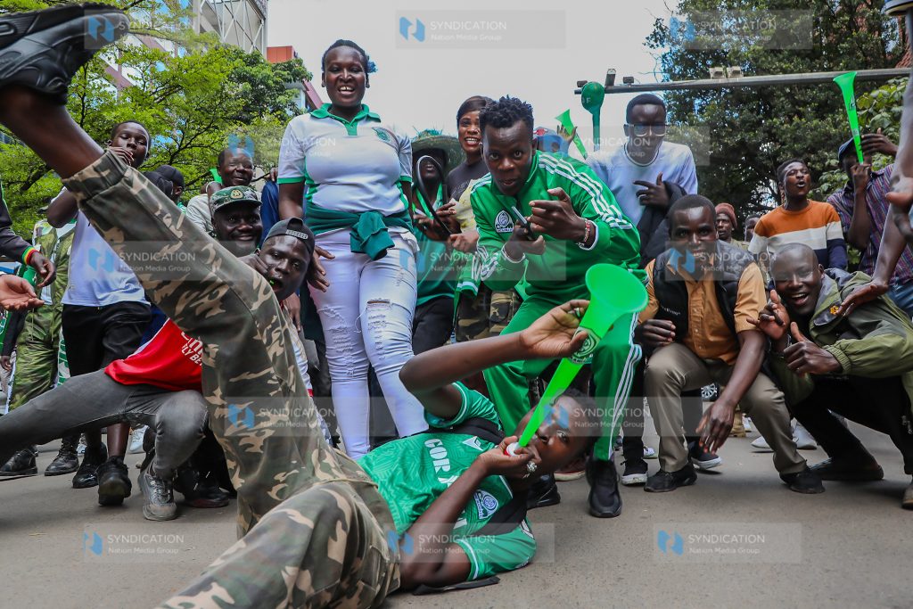 Gor Mahia fans celebrating in the streets