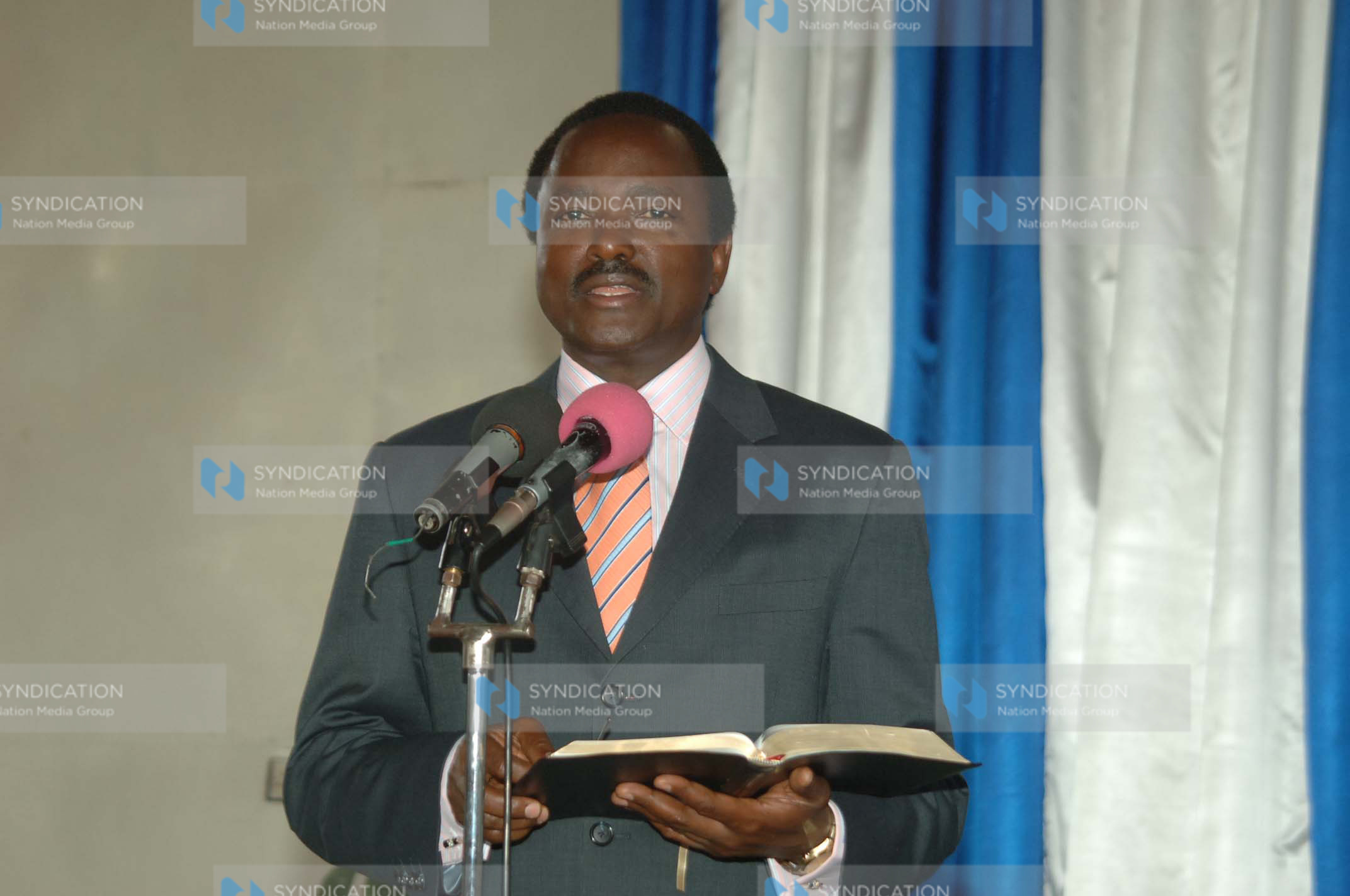 Vice President Kalonzo Musyoka reads a scripture