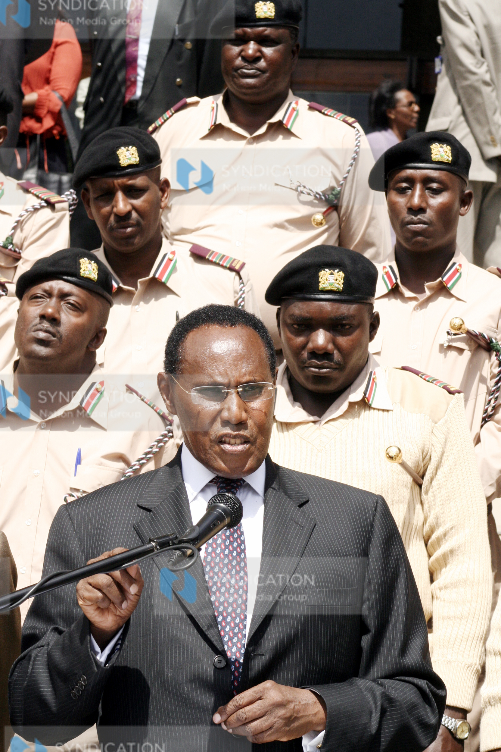 Minister of State for Provincial Administration and Internal Security Prof George Saitoti