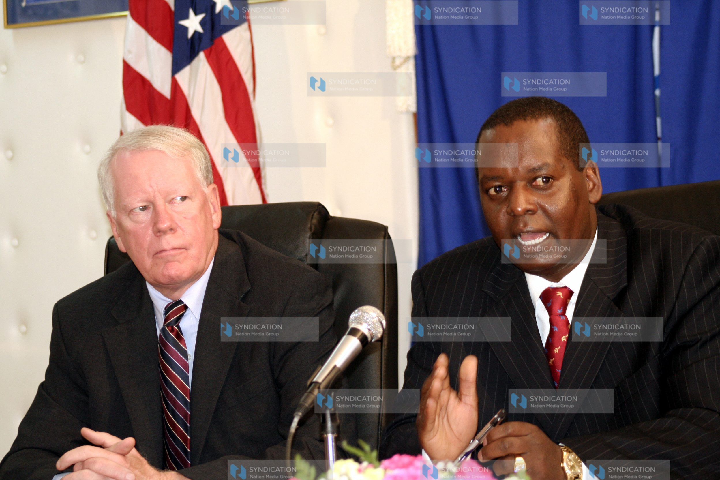 Minister for Trade Amos Kimunya and US Ambassador Michael Ranneberger.