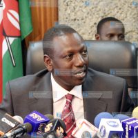 Minister for Agriculture William Ruto briefs the press