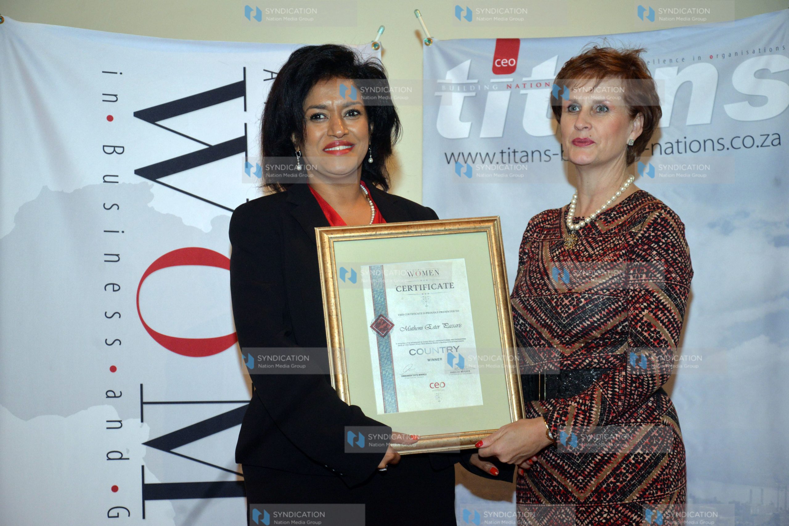 Adopt a light founder Esther Passaris (left) receives her award