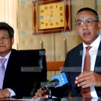 Mining Cabinet Secretary Najib Balala (right)