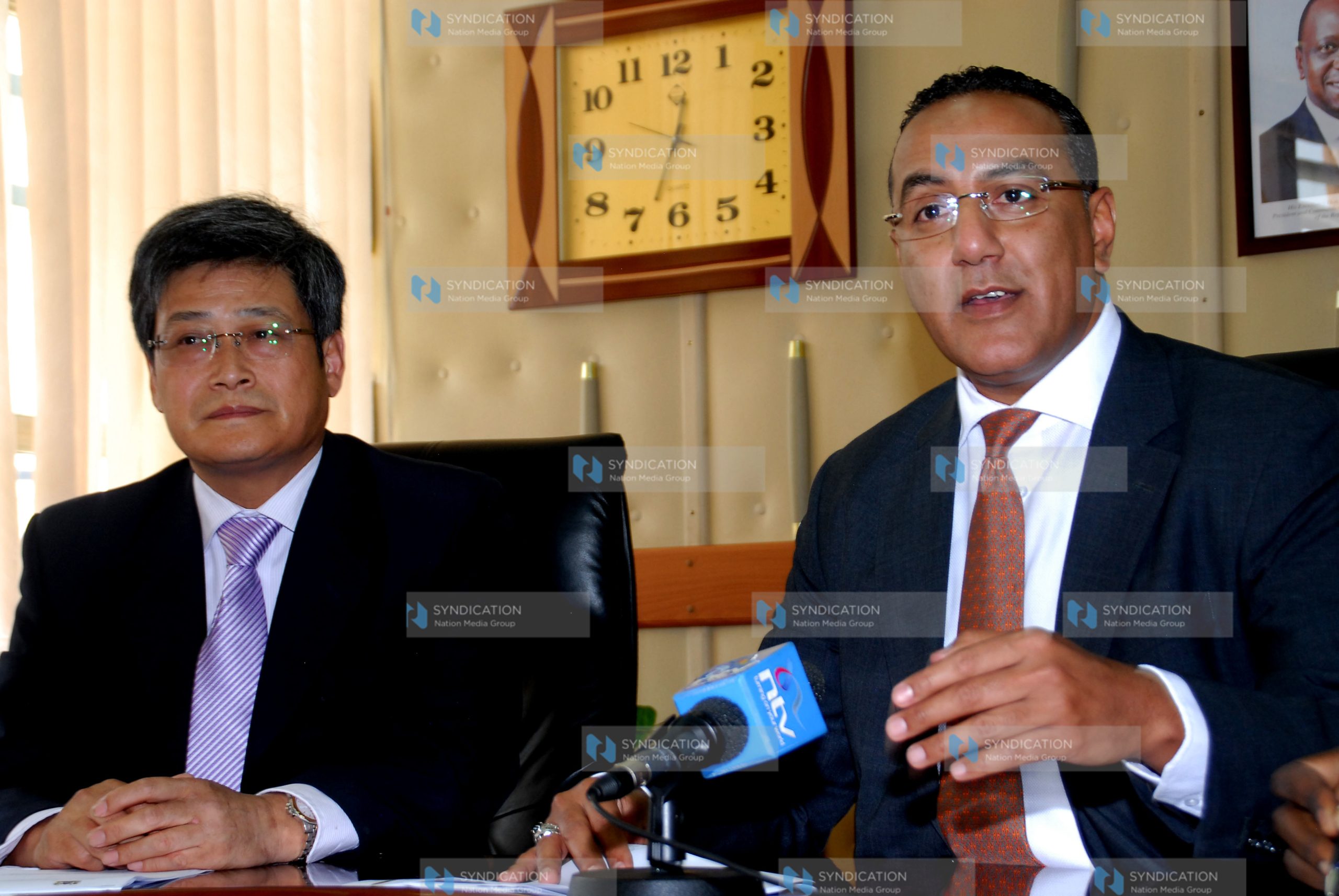 Mining Cabinet Secretary Najib Balala (right)