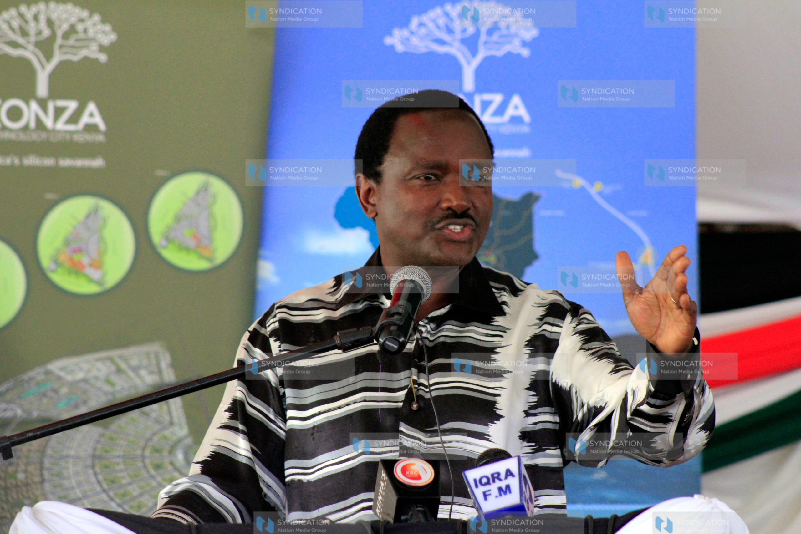 Konza city goodwill ambassador, speaks during the event