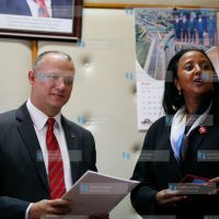 Kenyan Foreign Affairs CS Amina Mohamed and Seychelles Minister for Foreign Affairs Jean-Paul Adam