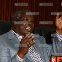 Trade Union secretary General Francis Atwoli addresses the media