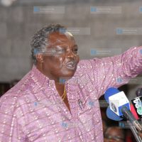 Trade Union Secretary General Francis Atwoli adressing faithfuls