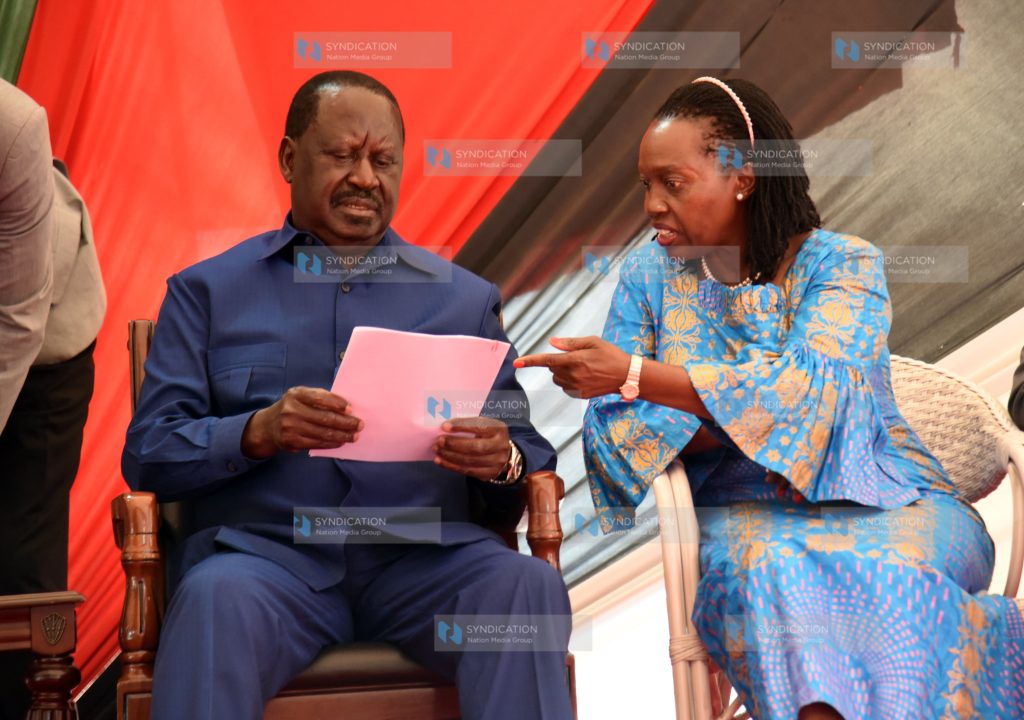 Azimio leader Raila Odinga and Narc-Kenya leader Martha Karua