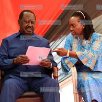 Azimio leader Raila Odinga and Narc-Kenya leader Martha Karua