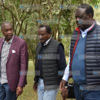 Addressing journalists at SKM Centre in Nairobi