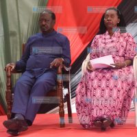 Azimio leader Raila Odinga with Narc-Kenya leader Martha Karua