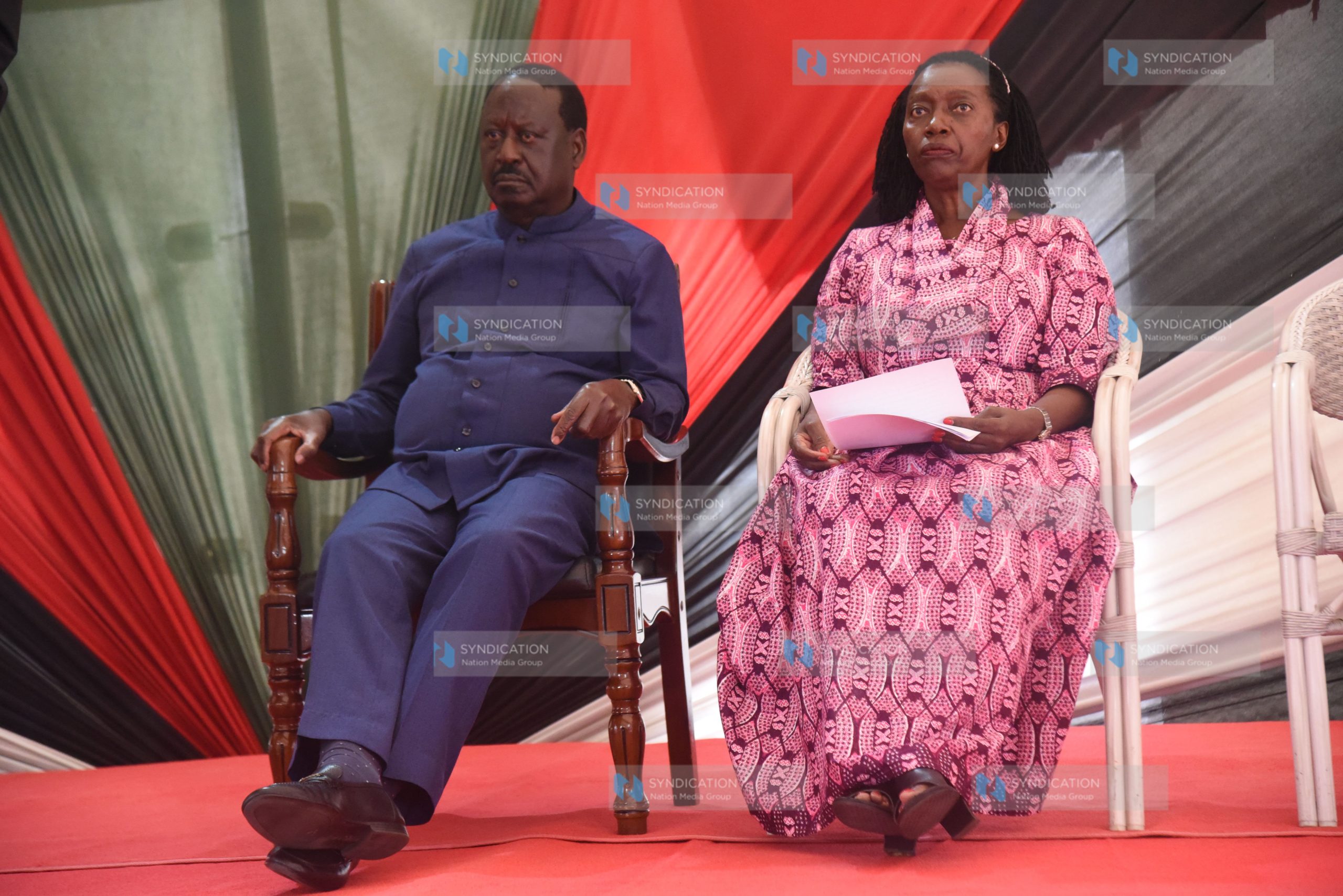 Azimio leader Raila Odinga with Narc-Kenya leader Martha Karua