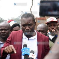 Nairobi Senator Edwin Sifuna addressing journalists