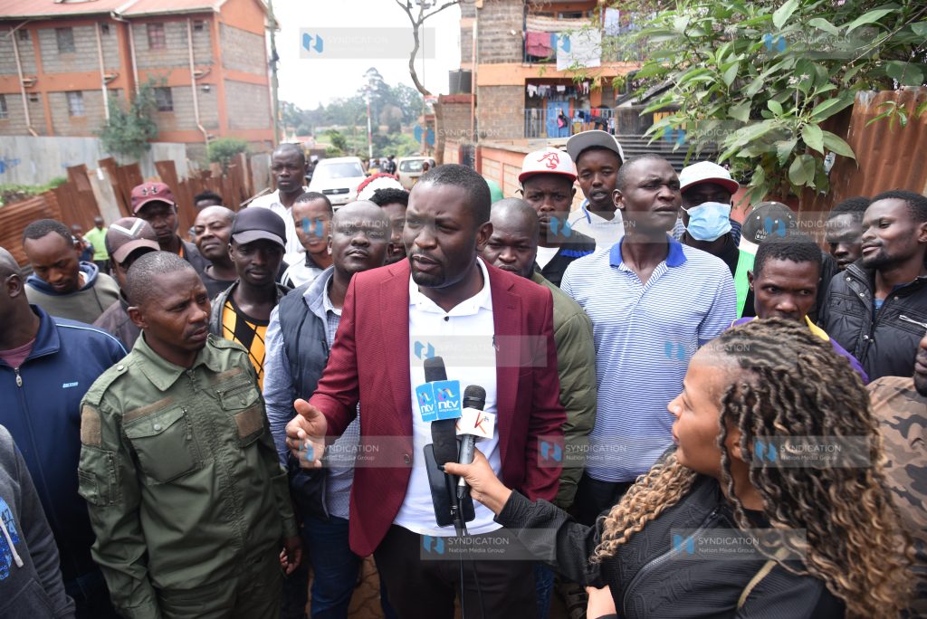 Nairobi Senator Edwin Sifuna addressing journalists