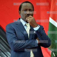 Wiper Party Leader Kalonzo Musyoka at a media briefing