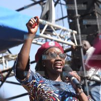 Martha Karua addressing Azimio supporters