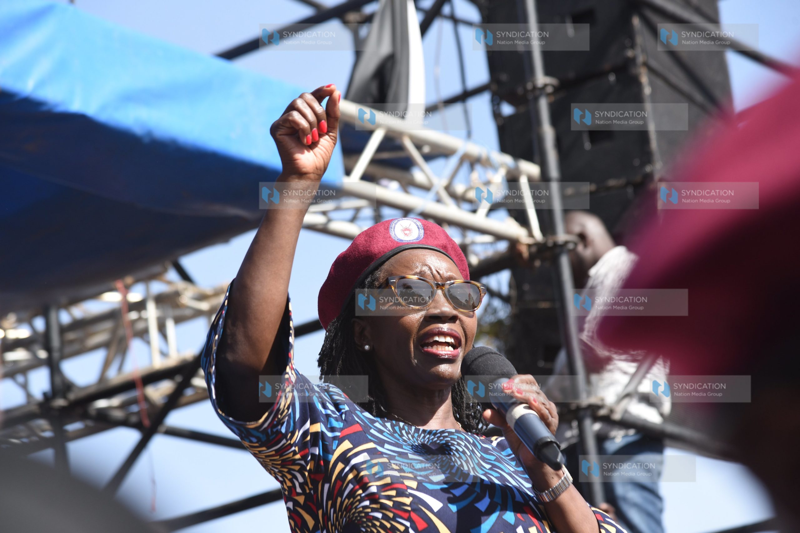 Martha Karua addressing Azimio supporters
