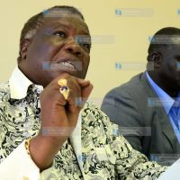 Francis Atwoli address the media at his Tom Mboya Labour College office