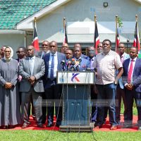 Azimio leaders address journalists at SKM Command Centre