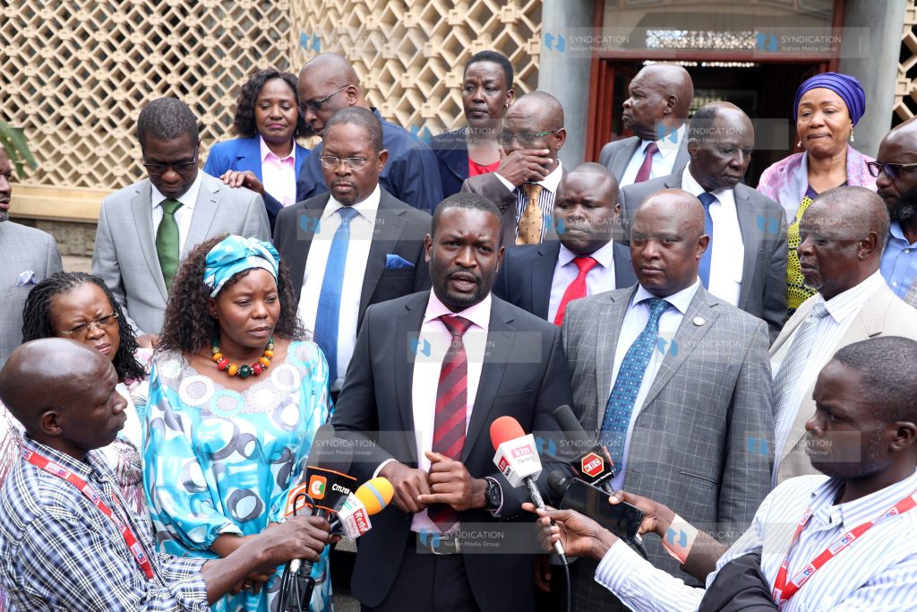 Edwin Sifuna address media on the privatization bill