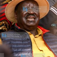Raila Odinga addresses supporters during a political rally