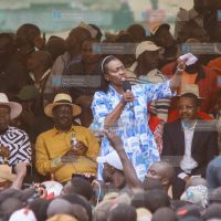 Martha Karua addresses the gathering during a political rally