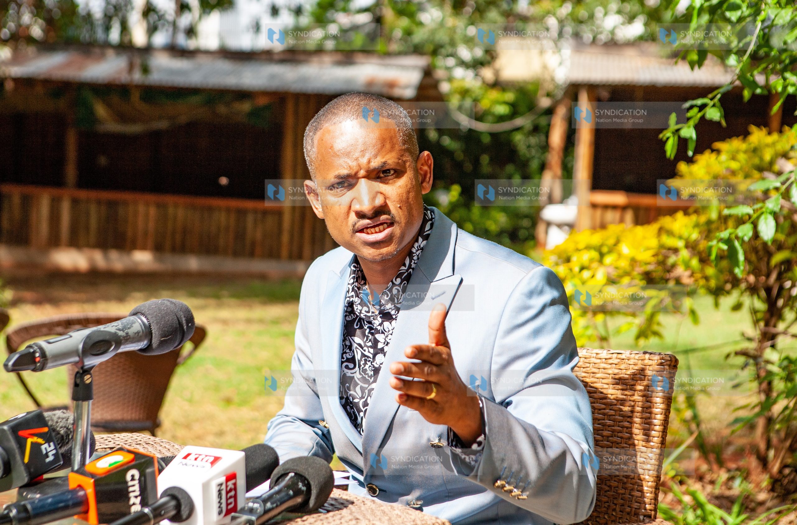Babu Owino addresses journalists