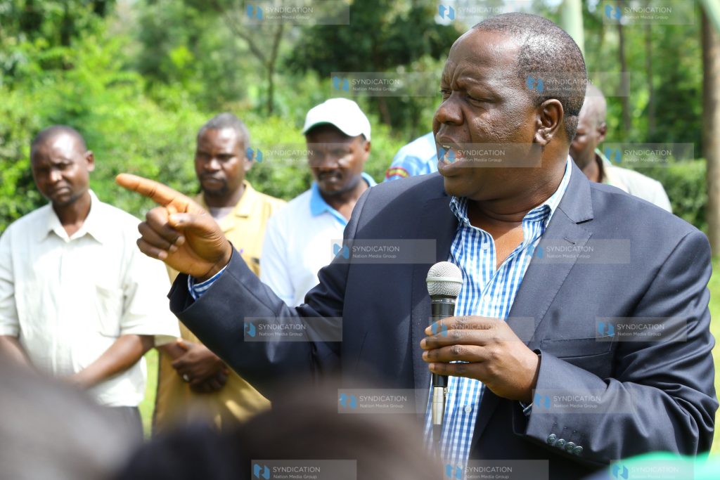 Dr. Fred Matiang’i addressing parents and stakeholders at Nyamecheo Primary