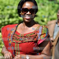 Narc Kenya Leader Martha Karua after addressing journalists