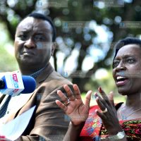 Narc Kenya Leader Martha Karua (right) and lawyer Gitobu Imanyara