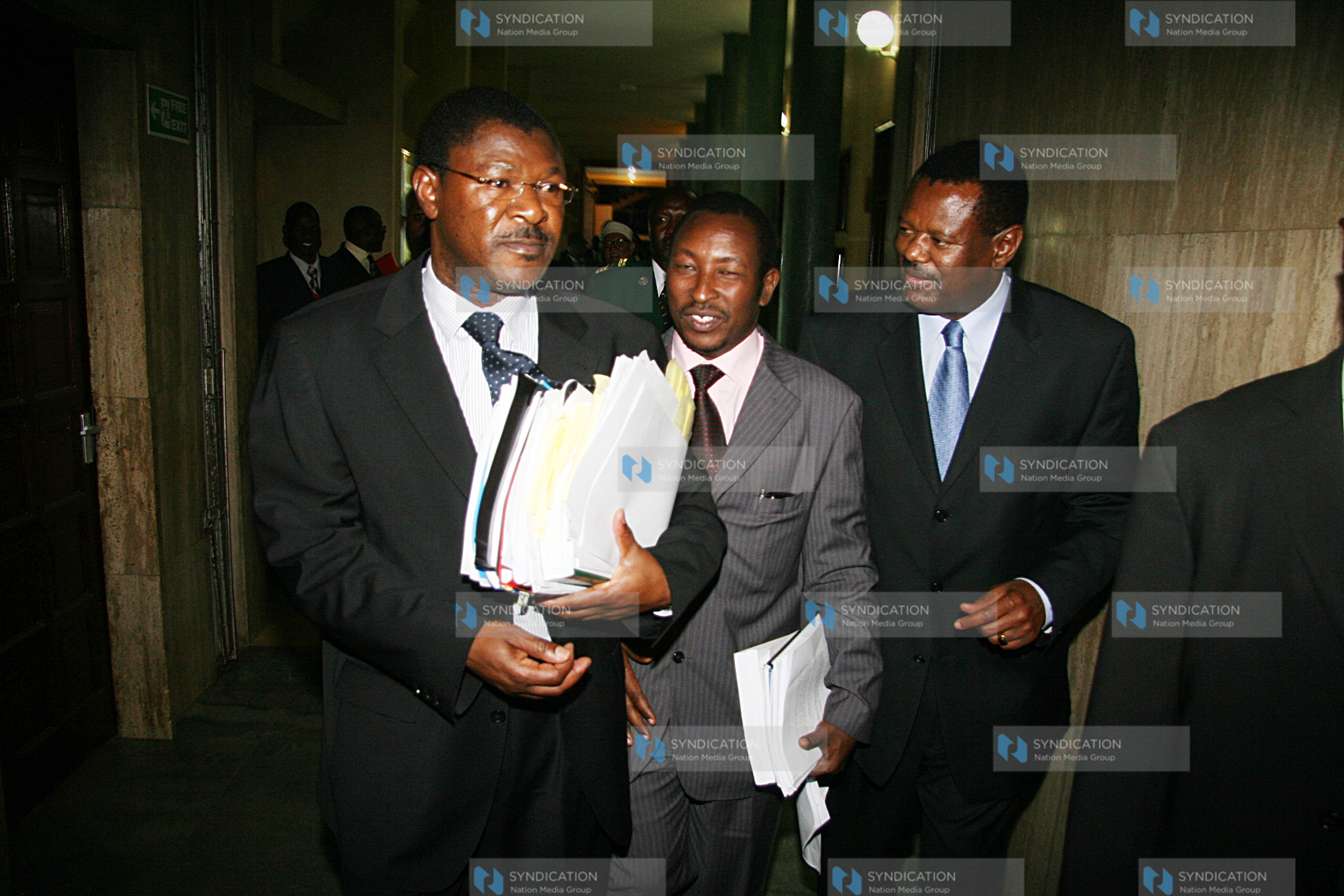 Moses Wetangula leaves carrying documents
