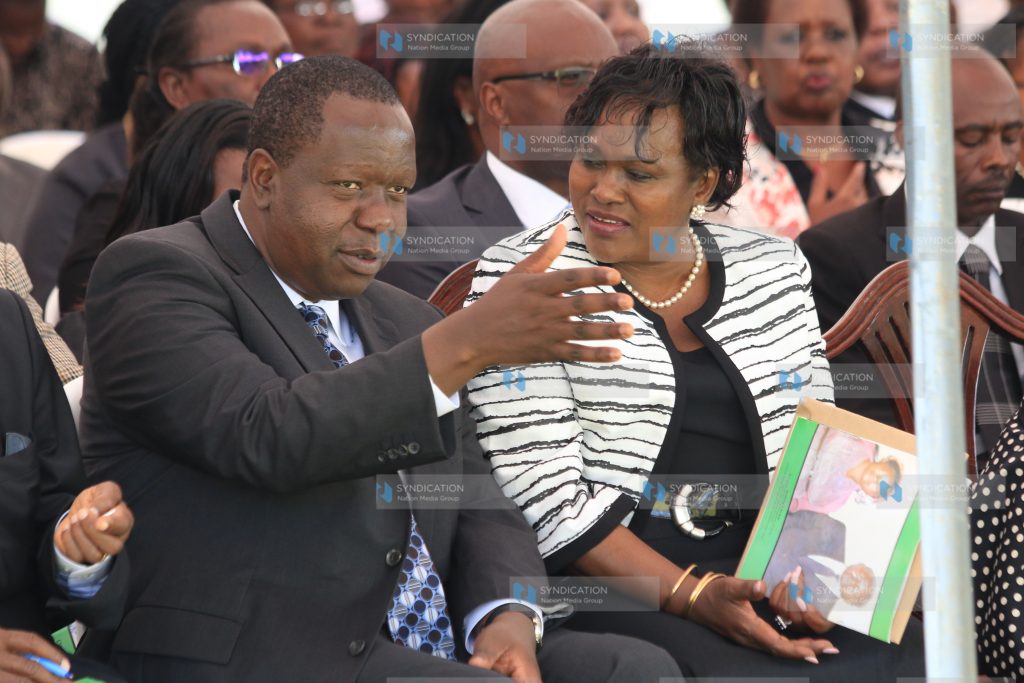 Education CS Dr. Fred Matiang’i and President Kenyatta’s Sister Christine Pratt
