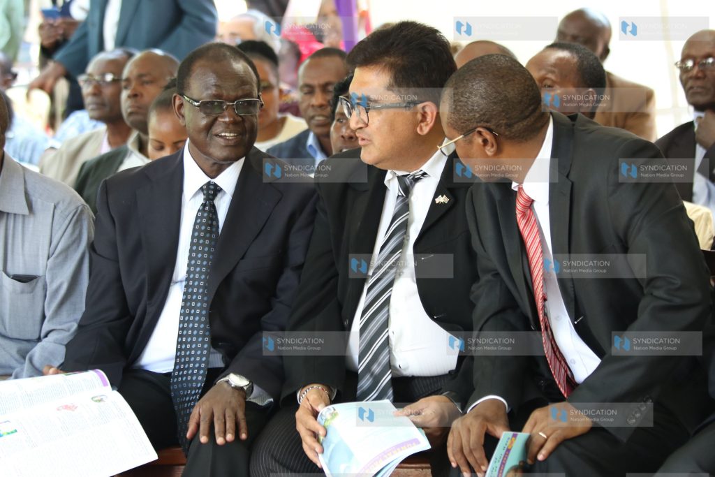 Meru Governor Kiraitu Murungi, Imenti North MP Rahim Dawood and former Igembe North MP Joseph M'Eruaki