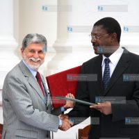 Kenya’s Foreign Affairs Minister Moses Wetangula and Brazilian Foreign Minister Celso Luiz Nunes Amorim