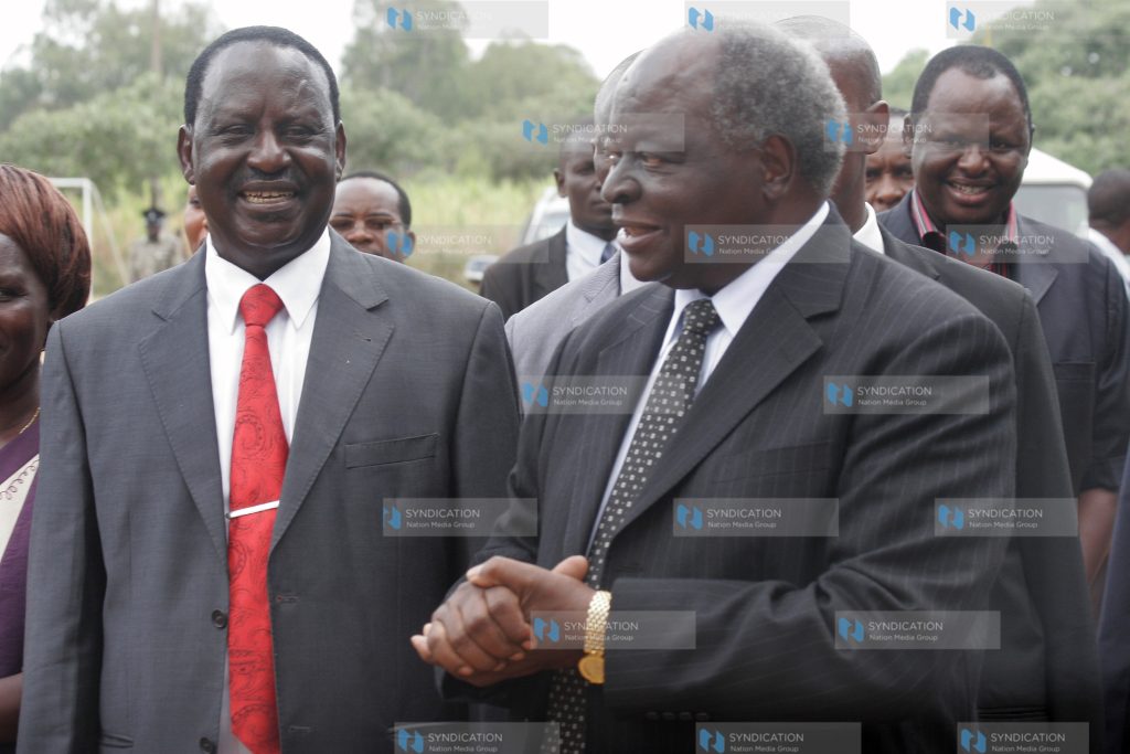 PM Raila Odinga welcomes President Mwai Kibaki