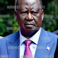 ODM Party Leader Raila Odinga at a media briefing