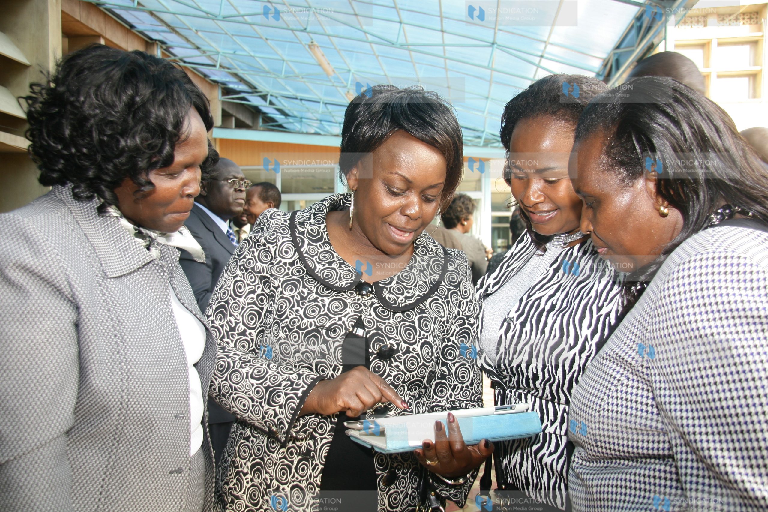 Light moment after budget reading on June 14, 2012.