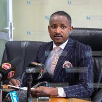 Embakasi East Mp Babu Owino addressing the media