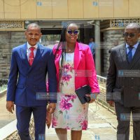 MPs after addressing the media at Parliament buildings.