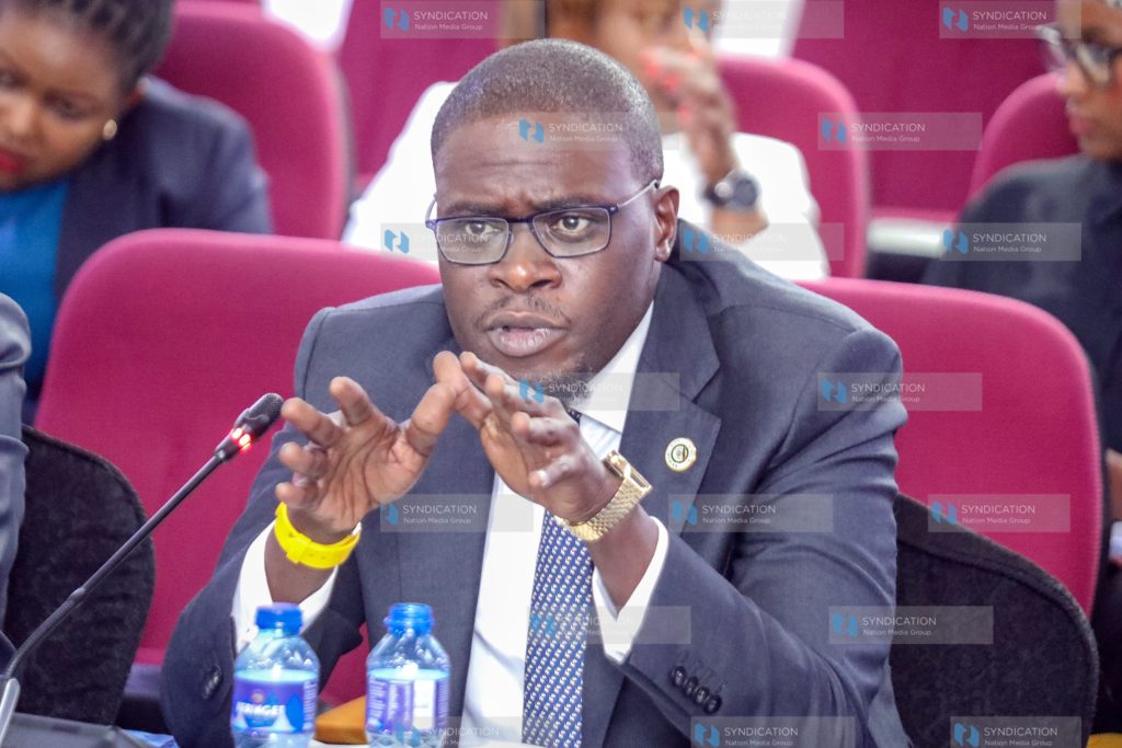 Johnson Sakaja when he appeared before the Senate Committee