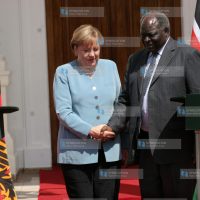President Mwai Kibaki with German Chancellor Angela Merkel