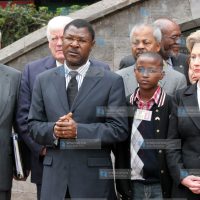 US Secretary of State Hillary Clinton, Foreign Affairs Minister Moses Wetangula, and US Ambassador to Kenya Michael Ranneberger