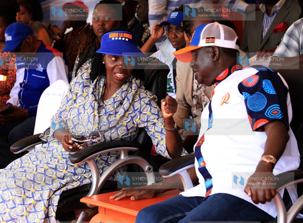 Azimio Presidential Candidate Raila Odinga with his Deputy Martha Karua