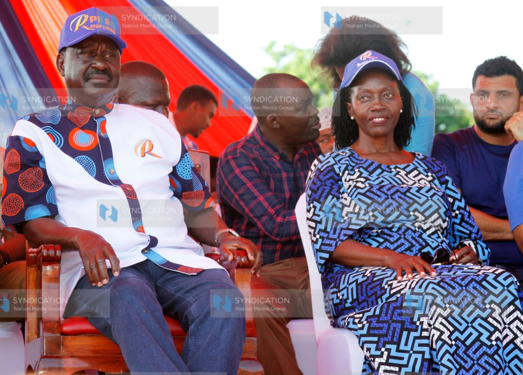 ODM Leader Raila Odinga with NARC Kenya Leader Martha Karua