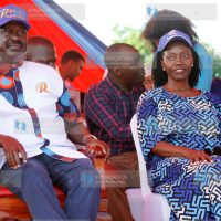 ODM Leader Raila Odinga with NARC Kenya Leader Martha Karua