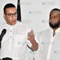 Mombasa Governor Hassan Joho with Tourism Cabinet Secretary Najib Balala