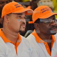 Siaya Senator James Orengo with former Lunga Lunga MP Hatib Mwashetani
